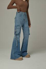 Pocket Bootcut Denim Jeans