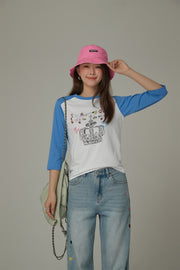 Contrast Color Crown T-Shirt