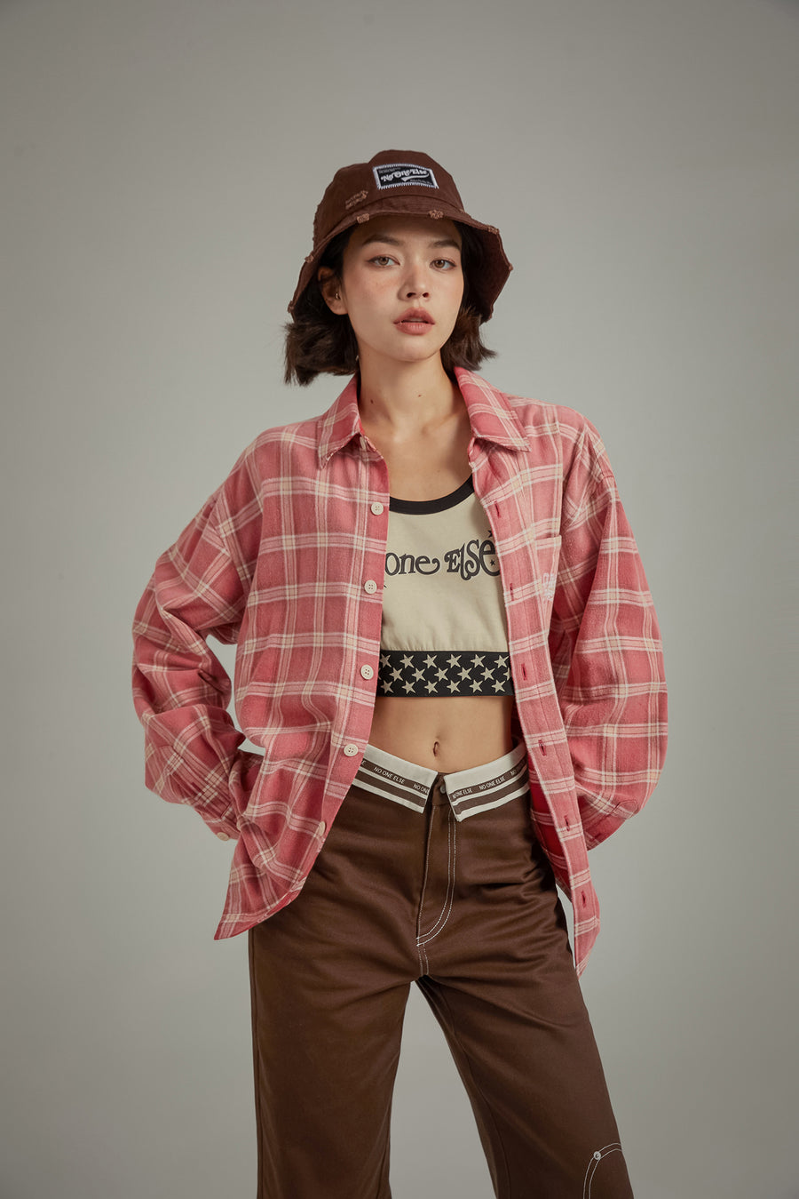 CHUU Check Loose Fit Shirt