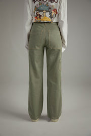 Color Pocket Wide Pants