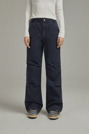 Casual Elastic Waist Wide Pants