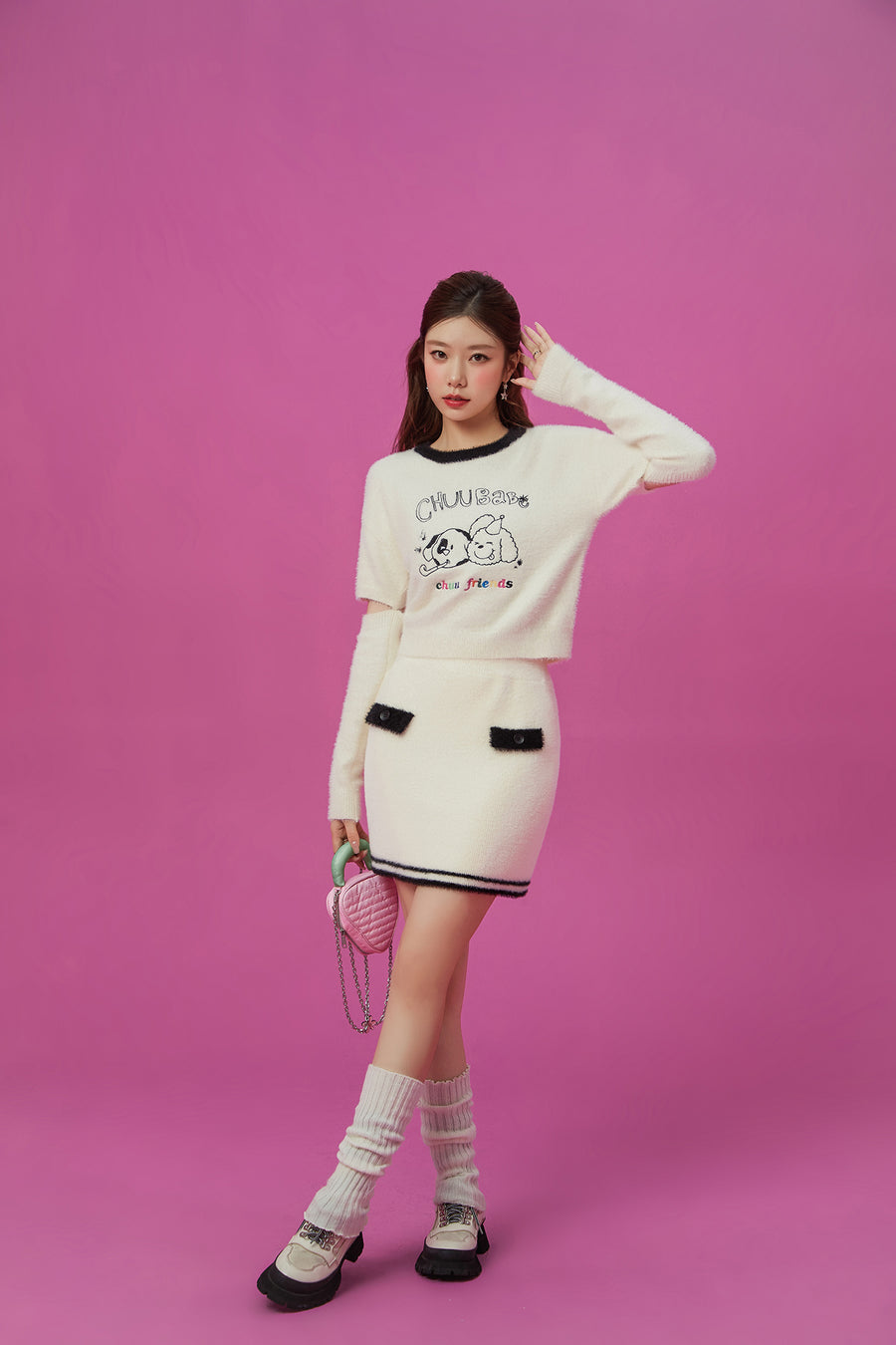 CHUU Color Lined Mini Skirt