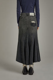 Denim Long Mermaid Skirt