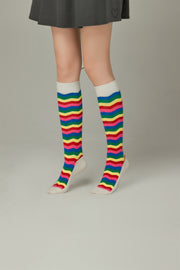 Rainbow Wave Knee Socks