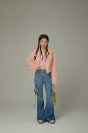 Color Fur Crop Jacket