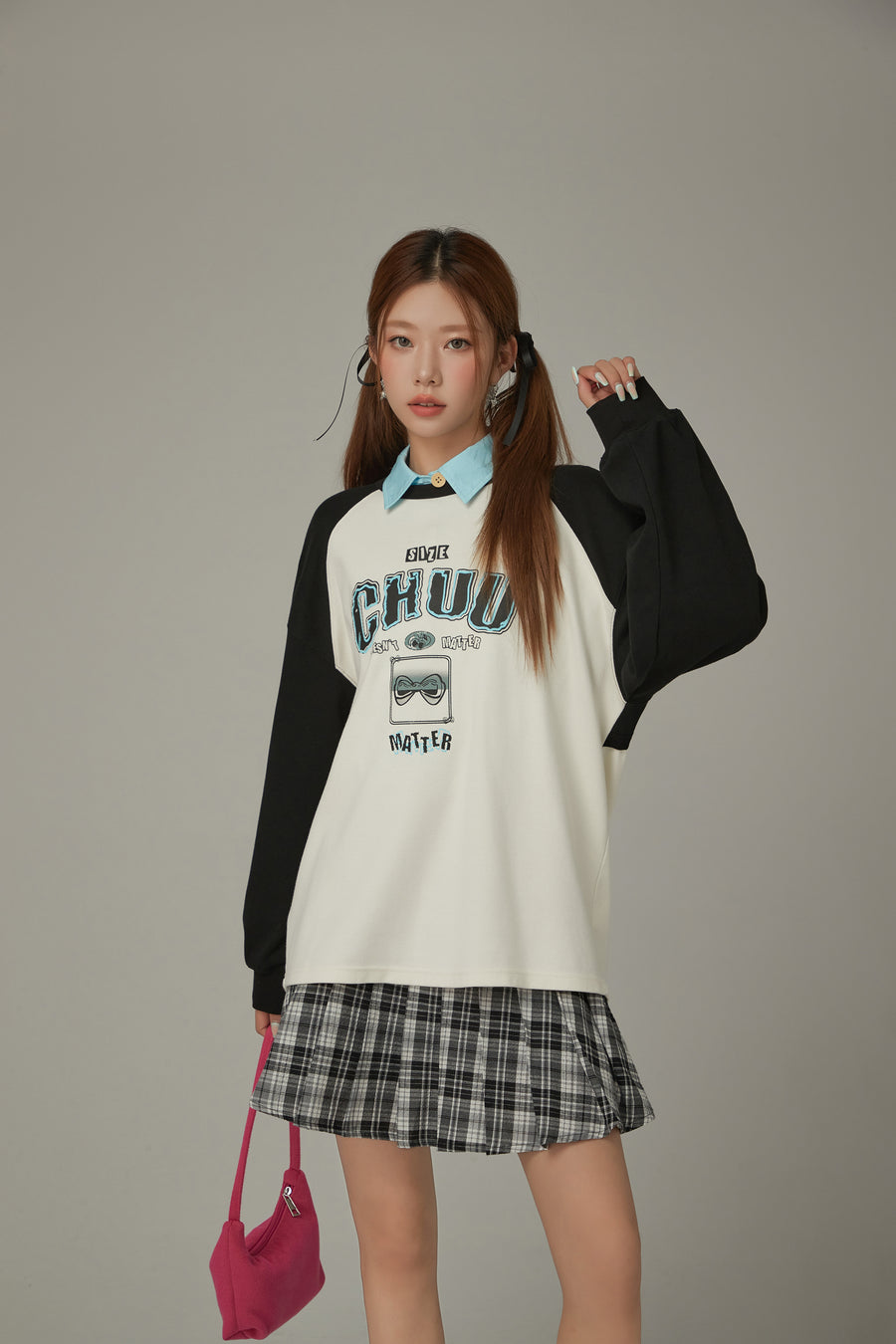 CHUU Size Doesnt Matter Back Slit Color Scheme Sweatshirt