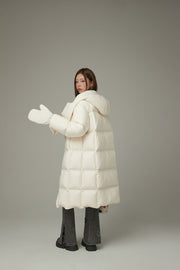 Hooded Glove Muffler Padded Coat