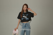 Heart Cherry Boxy Crop Loosefit T-Shirt