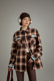 Distressed Checked Boxy Shirt