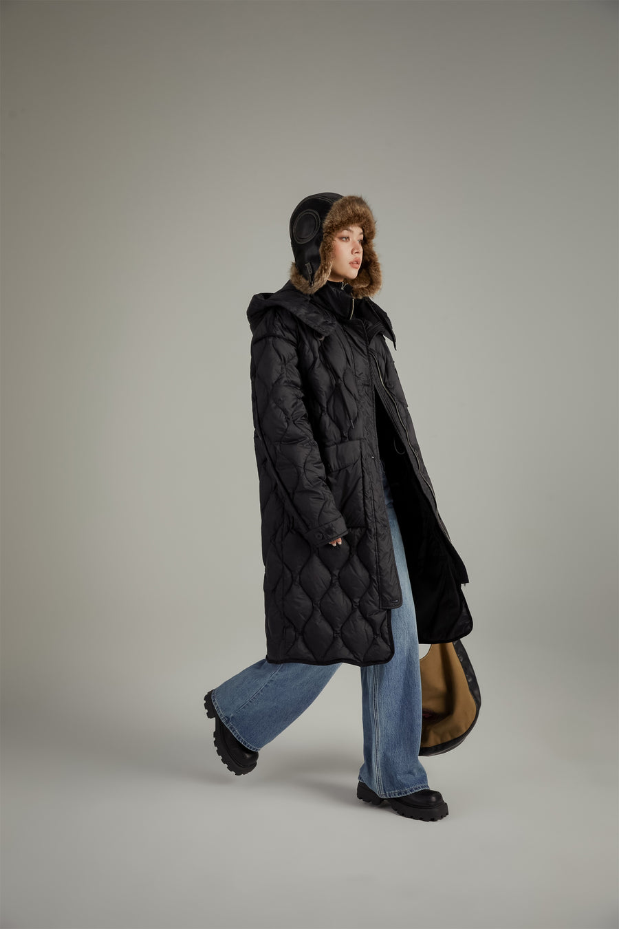 CHUU Hooded Quilted Padded Coat