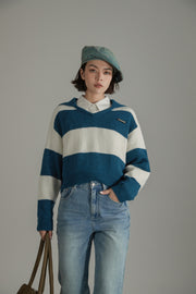 Sailor Color Scheme Knit Sweater