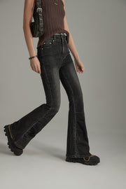 High Waist Semi Bootcut Jeans