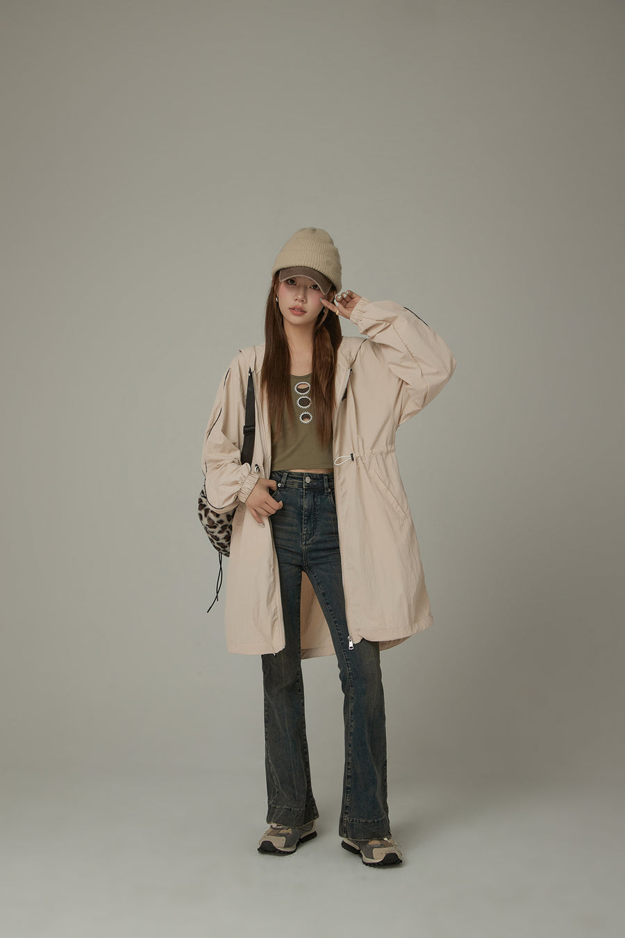 CHUU Basic Cinched String Hooded Jacket