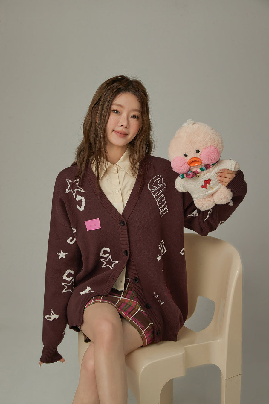 CHUU Icons Varsity V-Neck Knit Cardigan