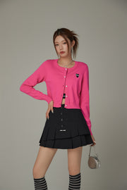 Logo Heart Knit Color Cardigan