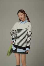 Stripe Long Sleeve Knit Sweater