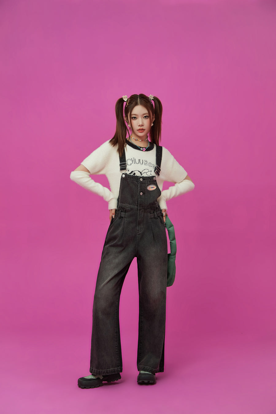 CHUU Cotton Button Overalls