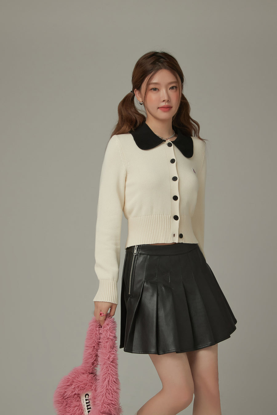 CHUU Color Collar Knit Cardigan