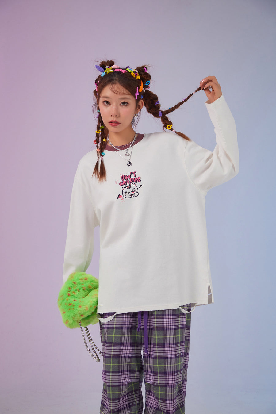 CHUU Trick Or Treat Slit Loose Fit T-Shirt