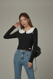 Lace Big Collar Top