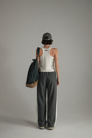 Elastic Waist Wide Casual Sporty Pants