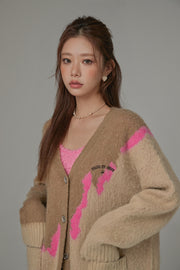 Heart Button Color Cardigan