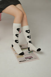 Heart Color Matching Knee Socks