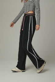 String Wide Sporty Pants