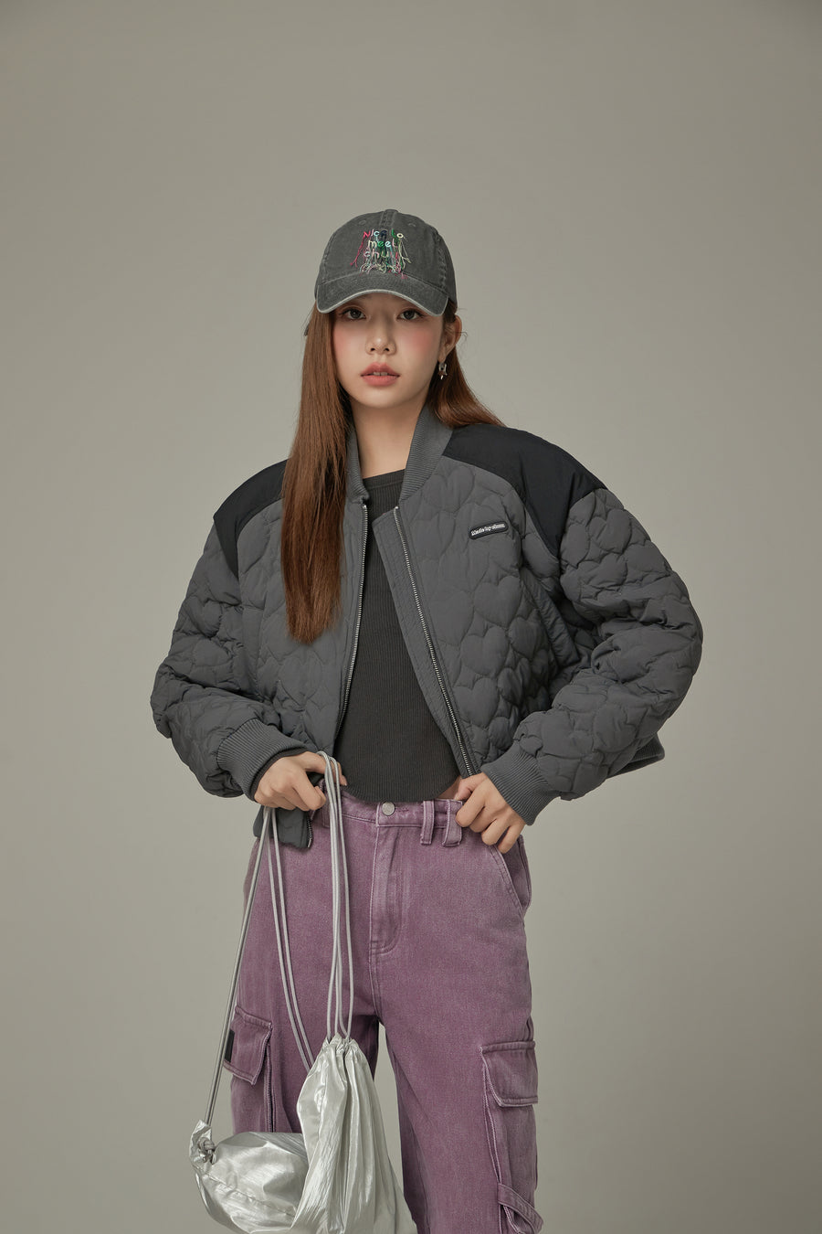 CHUU Heart Quilted Padded Jacket