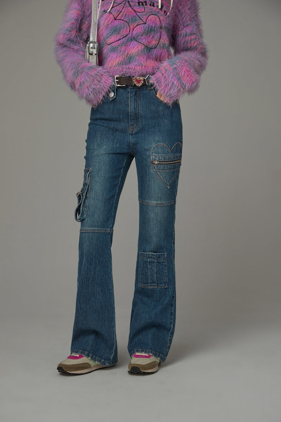 CHUU Pocket Lined Bootcut Denim Jeans