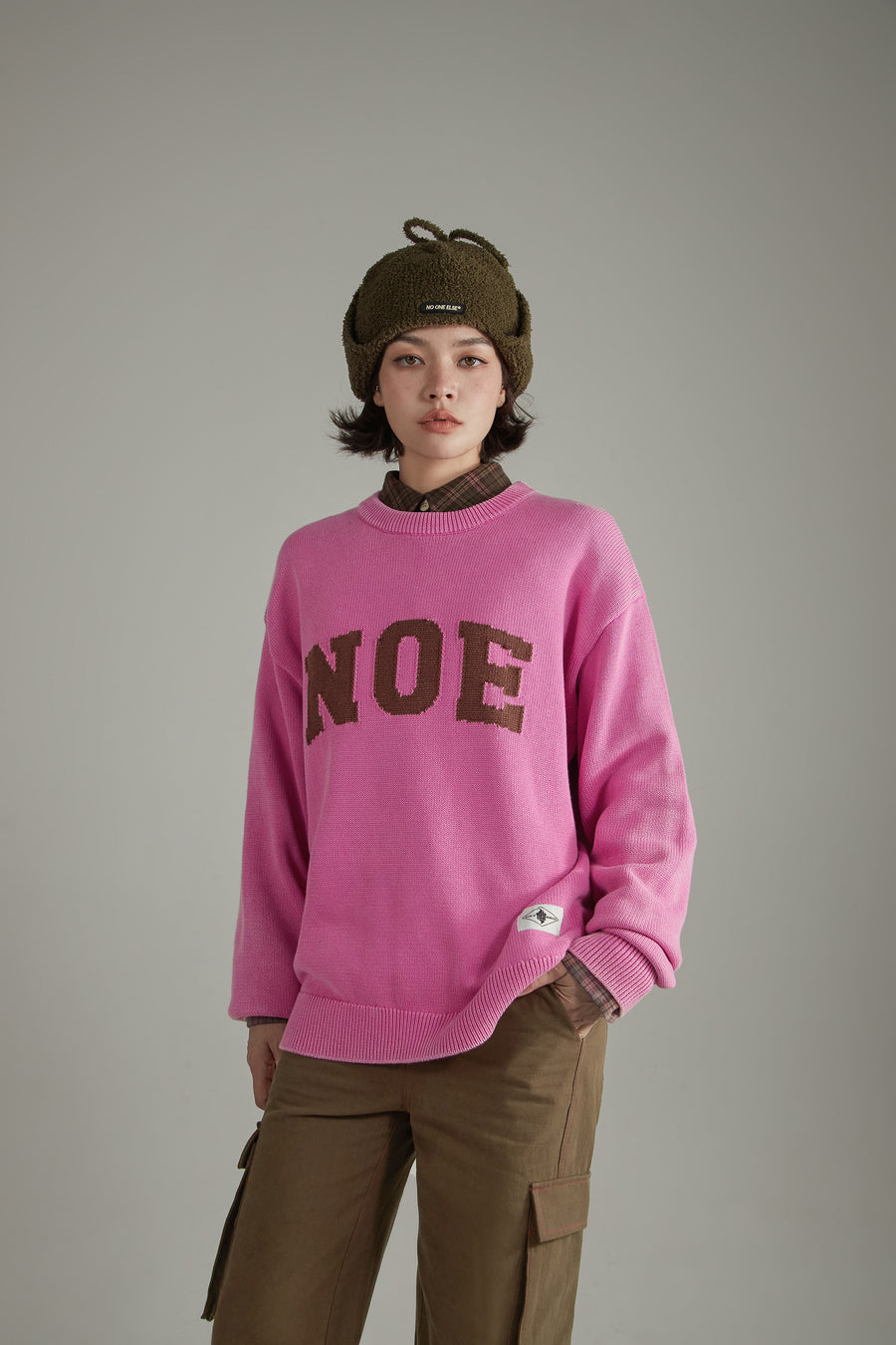 CHUU Lettering Loose Knit Sweater