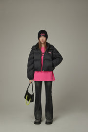 Colored Hooded Simple Padded Jacket