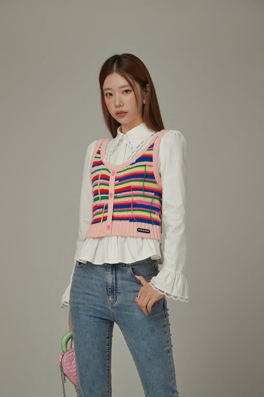 CHUU Rainbow Knit Sleeveless Top