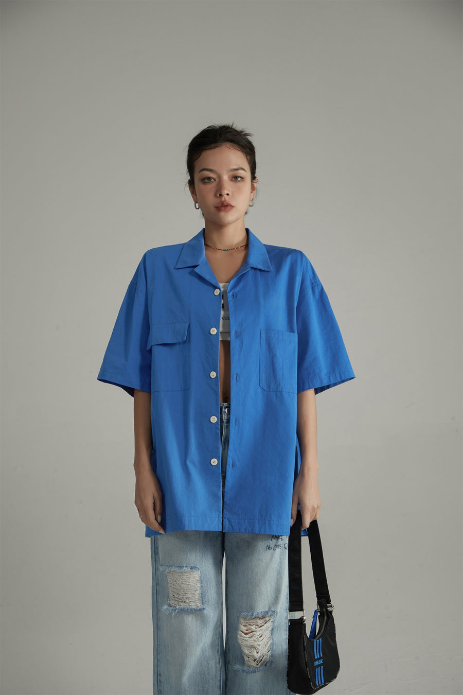 CHUU Cotton Loose Fit Button Up Shirt