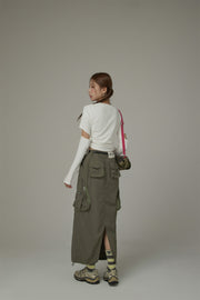 Cargo Pockets Maxi Skirt