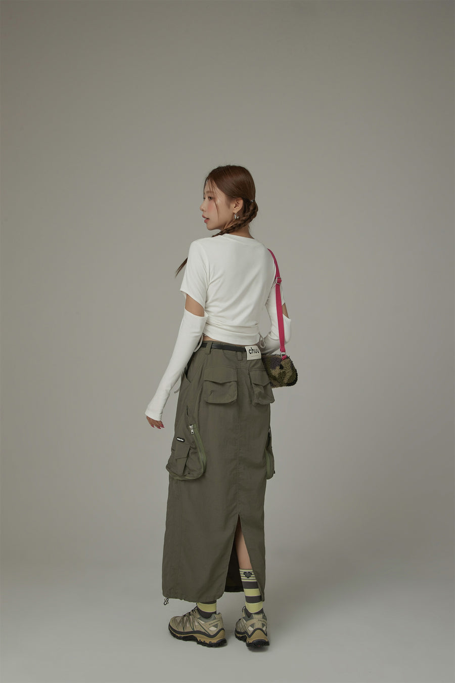 CHUU Cargo Pockets Maxi Skirt