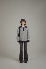 Polo Neck Twist Knit Sweater