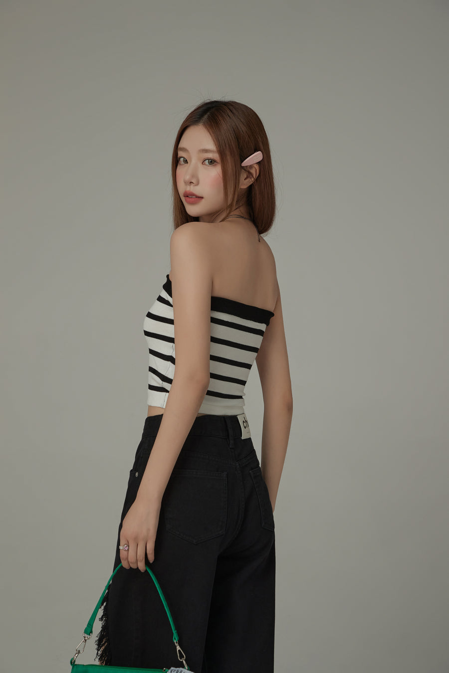 CHUU Striped Tube Crop Top