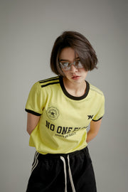 Noe Lettering Sporty Colorblocked Short Sleeve T-Shirt