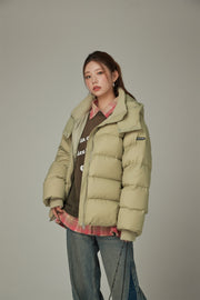 Solid Hooded Padded Jacket