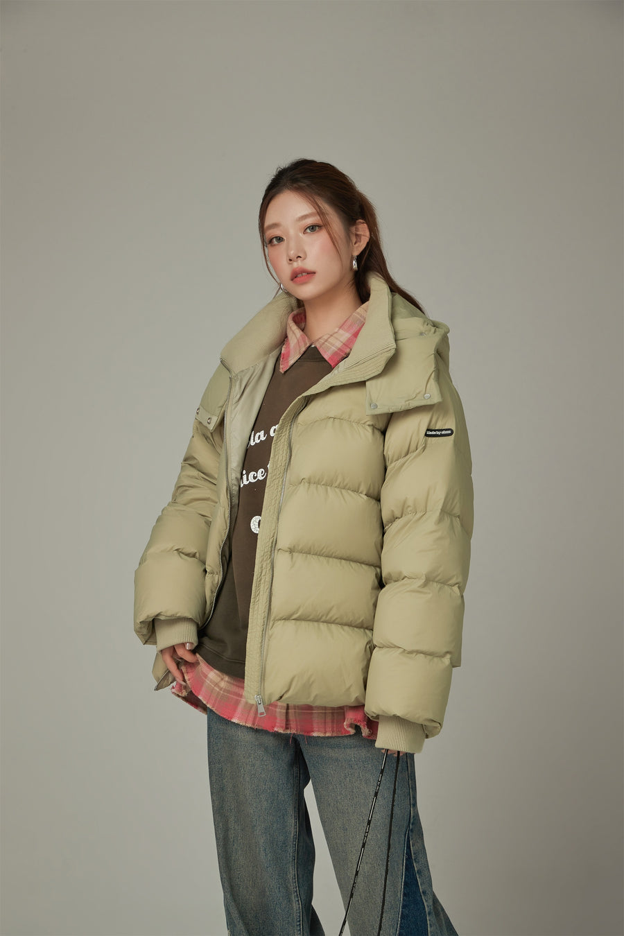 CHUU Solid Hooded Padded Jacket