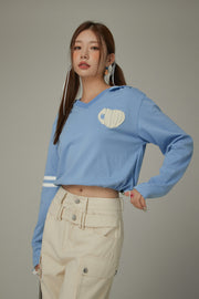 Logo Heart Crop Hoodie