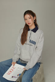 Polo Neck Boxy Sweatshirt