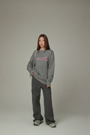 Logo Star Lettering Loose Fit Knit Sweater