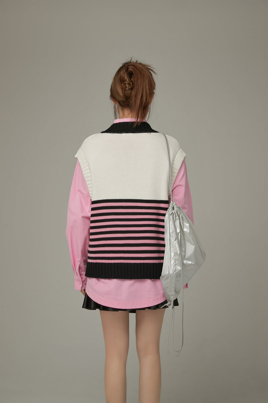 CHUU Multi Color Stripe Sleeveless Knit Vest