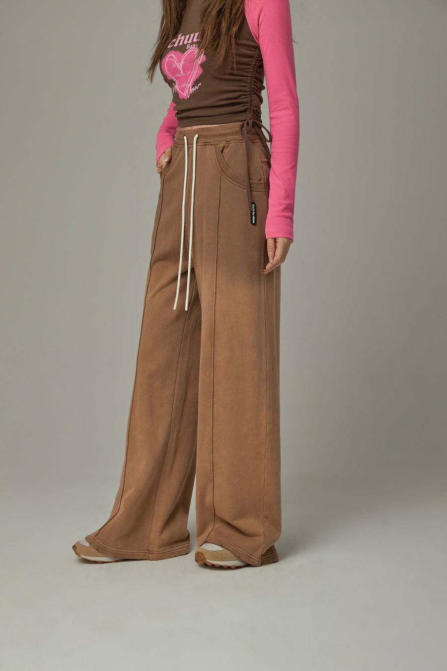 CHUU String Lined Straight Pants