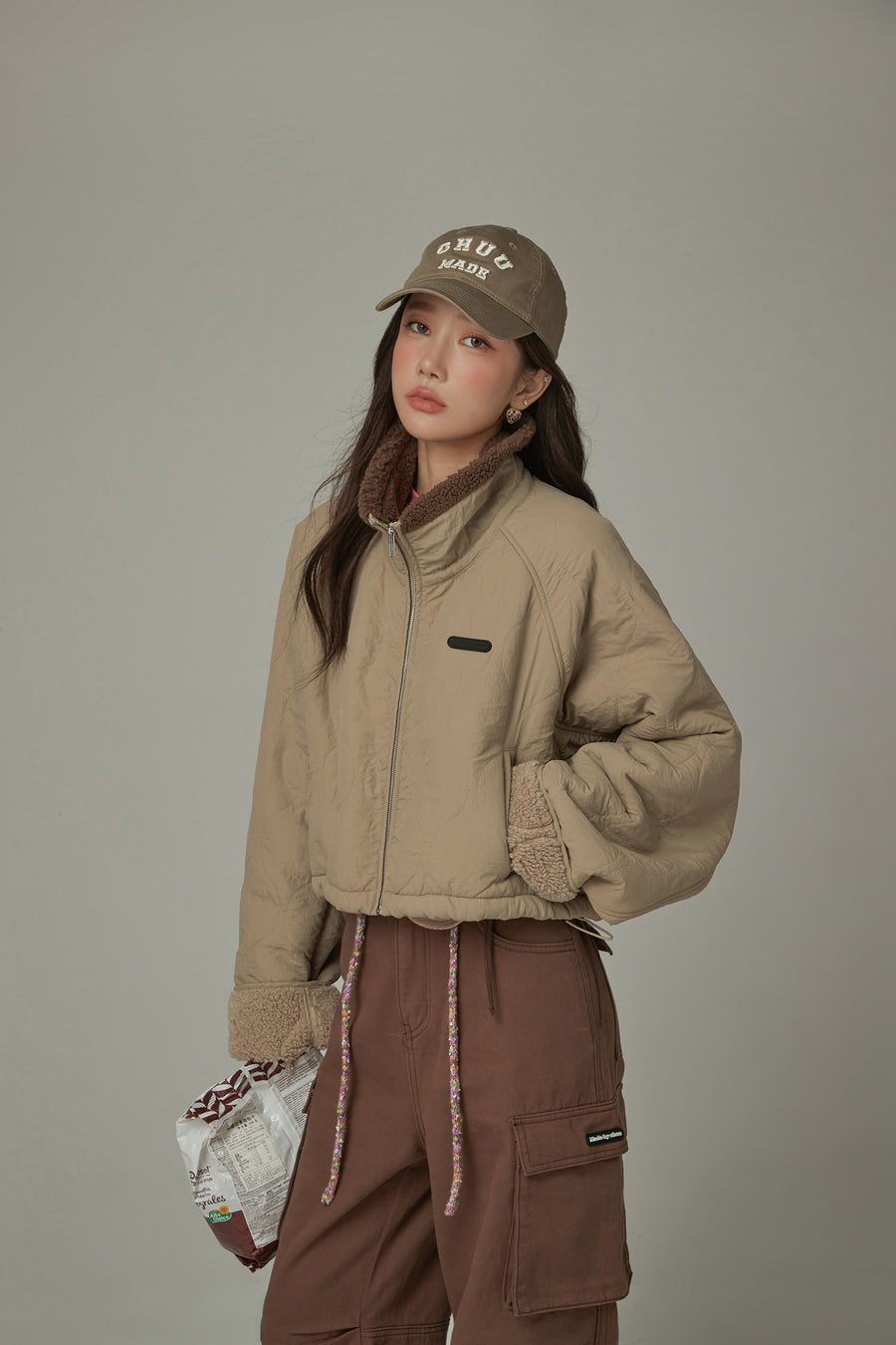 CHUU High Neck Quilted Jacket