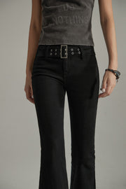 Rocker Solid Color Slim Bootcut Jeans