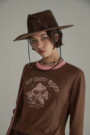 Retro Mushroom Line Color Long Sleeve T-Shirt