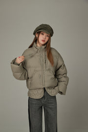 Pattern Oversized Layered Padded Jacket